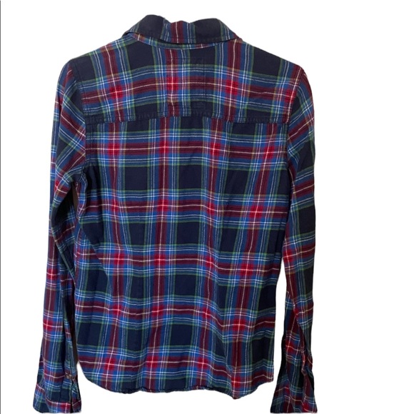 GILLY HICKS WOMEN PLAID FLANNEL LONG SLEEVE SHIRT - Picture 4 of 5